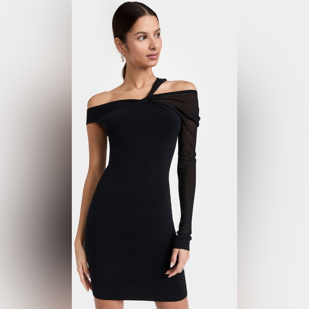 Helmut Lang NWT LS Twist Dress Size Small Black